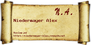 Niedermayer Alex névjegykártya
